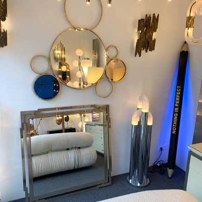chrome metal mirror mario sabot willy rizzo 1970