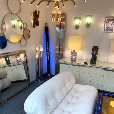 chrome metal mirror mario sabot willy rizzo 1970
