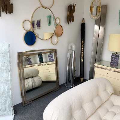 chrome metal mirror mario sabot willy rizzo 1970