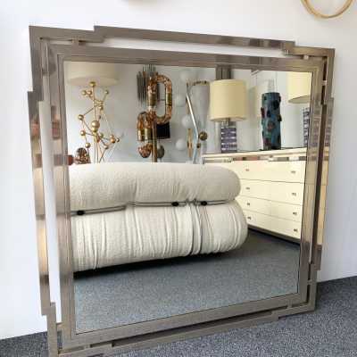chrome metal mirror mario sabot willy rizzo 1970