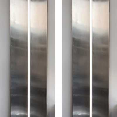 stainless steel wall lights claude parent michel boyer 1970