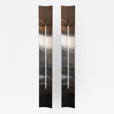stainless steel wall lights claude parent michel boyer 1970