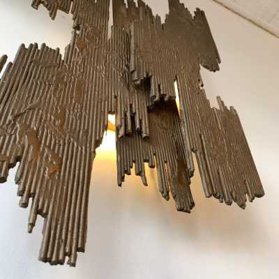 pair of henri fernandez bronze sconces 1970