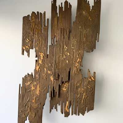 pair of bronze sconces henri fernandez 1970