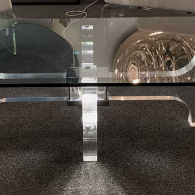 Coffee table plexiglass metal philippe jean france 1970