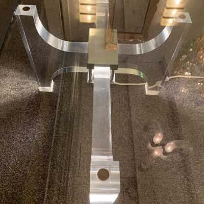 Coffee table plexiglass metal philippe jean france 1970