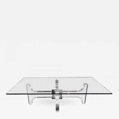 Coffee table plexiglass metal philippe jean france 1970