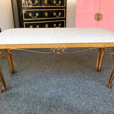 wrought iron bench gold leaf pier luigi colli italy 1940 1950