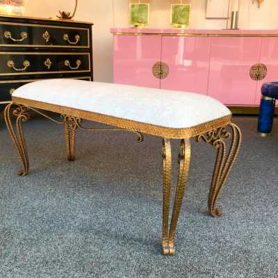wrought iron bench gold leaf pier luigi colli italy 1940 1950
