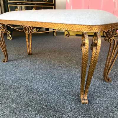 wrought iron bench gold leaf pier luigi colli italy 1940 1950