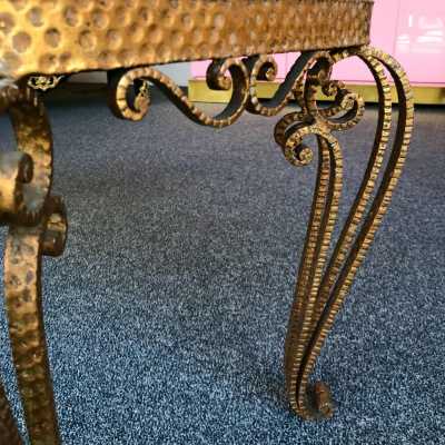 wrought iron bench gold leaf pier luigi colli italy 1940 1950