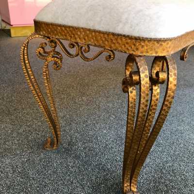 wrought iron bench gold leaf pier luigi colli italy 1940 1950