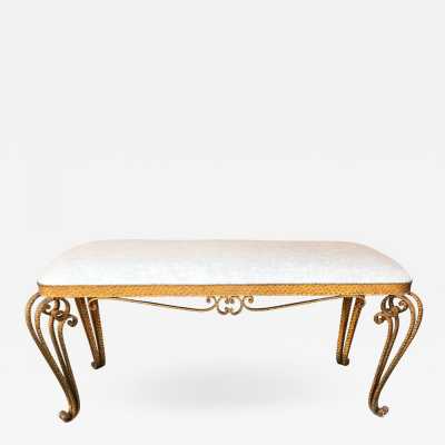 wrought iron bench gold leaf pier luigi colli italy 1940 1950