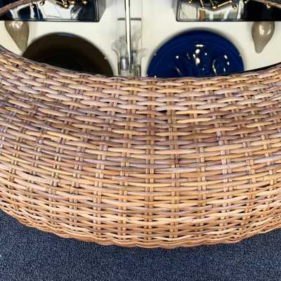Rattan mirror coffee table 1970