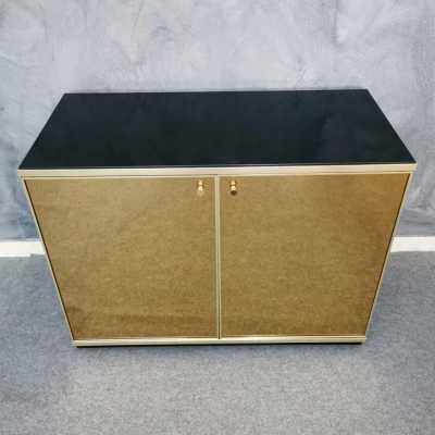 renato zevi brass mirror buffet italy 1970