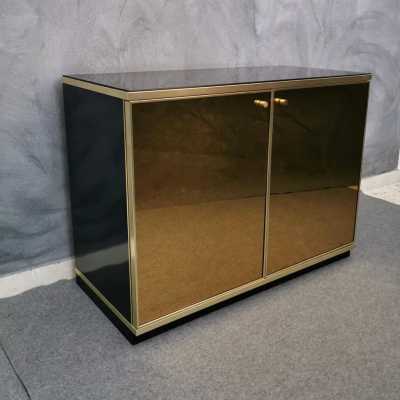 renato zevi brass mirror buffet italy 1970