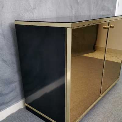 renato zevi brass mirror buffet italy 1970