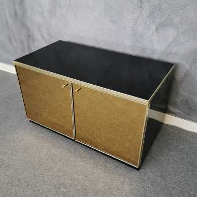 renato zevi brass mirror buffet italy 1970