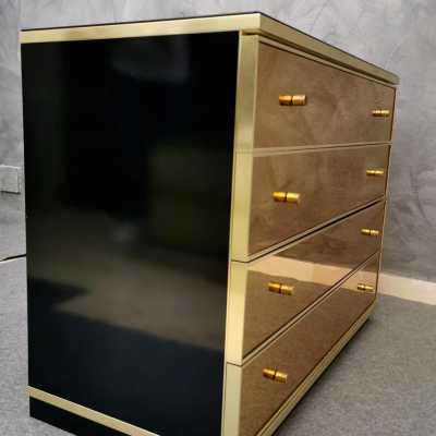 renato zevi brass mirror chest of drawers italy 1970