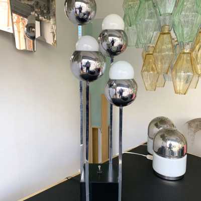 lamp metal chrome Robert Sonneman usa 1970