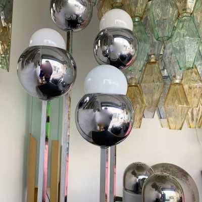 lamp metal chrome Robert Sonneman usa 1970