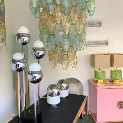 lamp metal chrome Robert Sonneman usa 1970