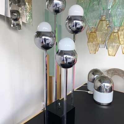 lamp metal chrome Robert Sonneman usa 1970