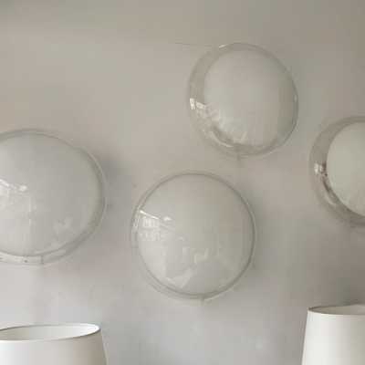 Murano glass sconces Roberto Pamio Leucos Italy 1970