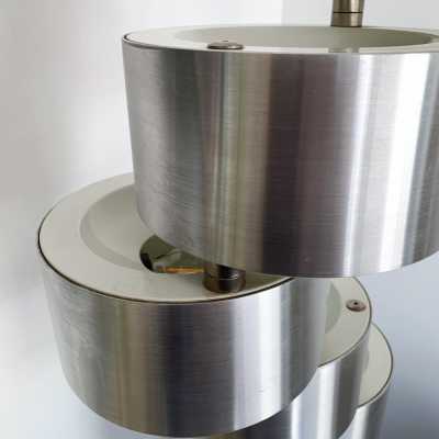 stainless steel floor lamp stilux milano italy 1970