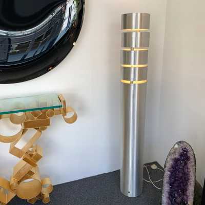 stainless steel floor lamp stilux milano italy 1970