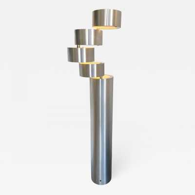 stainless steel floor lamp stilux milano italy 1970