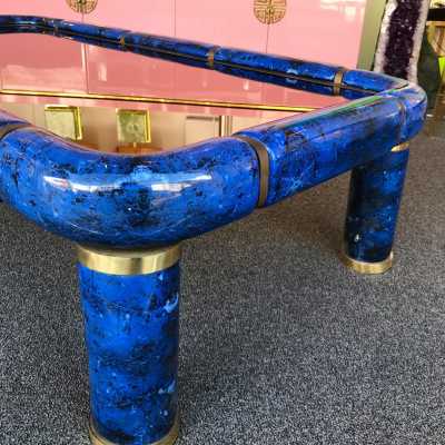Tommaso Barbi table porcelain ceramic brass 1970