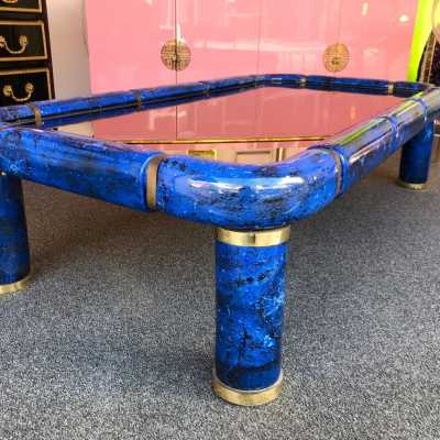 Tommaso Barbi table porcelain ceramic brass 1970