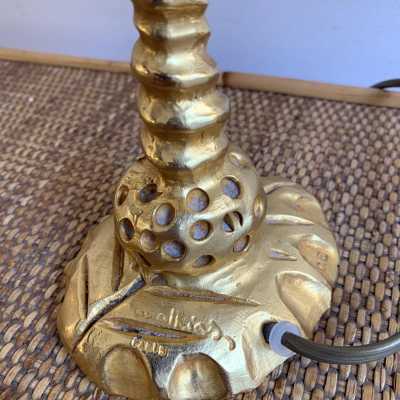 lamps pair metal gilded bronze mathias fondica france 1990