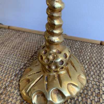 lamps pair metal gilded bronze mathias fondica france 1990