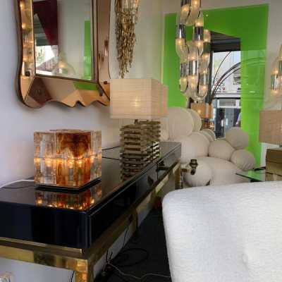 Murano glass cube lamp poliarte italy 1970