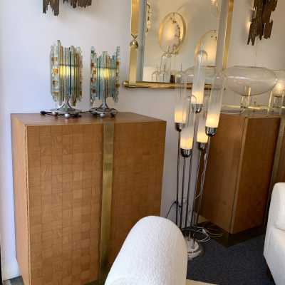 wrought iron glass lamps poliarte biancardi jordan arte italy 1970