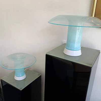 Pair lamps murano glass carlo nason selenova italy 1970