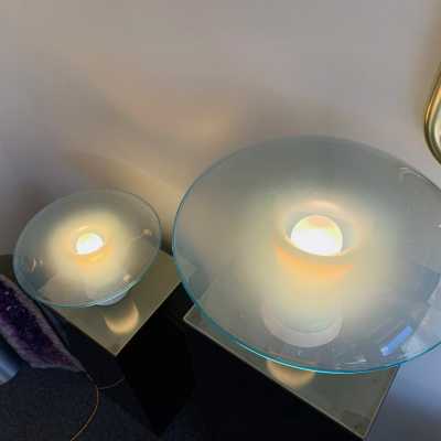 Pair lamps murano glass carlo nason selenova italy 1970