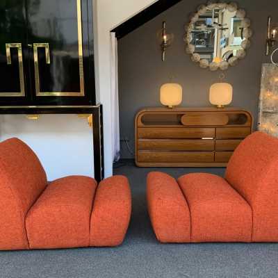 fireside chairs paloa armchairs emilio guarnacci italy 1970