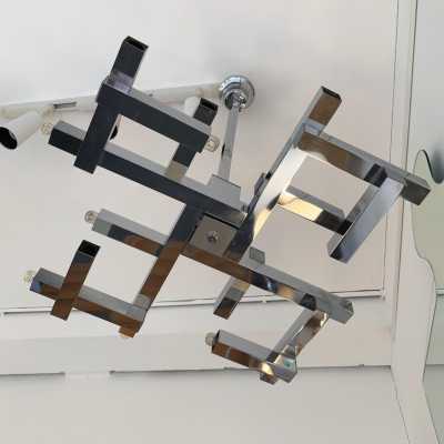 chandelier gaetano sciolari metal chrome brass italy 1970