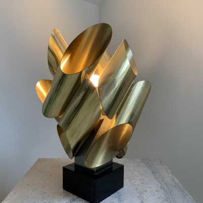 brass lamp by philippe jean, 1970