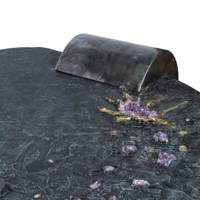 Resin and brass coffee table