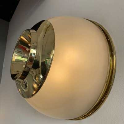 wall lights pair ceiling light glass brass azucena Luigi Caccia Dominioni Italy 1960 1970