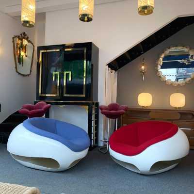 armchairs pod mario sabot pierre cardin fiberglass italy 1970