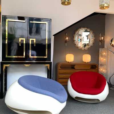 armchairs pod mario sabot pierre cardin fiberglass italy 1970