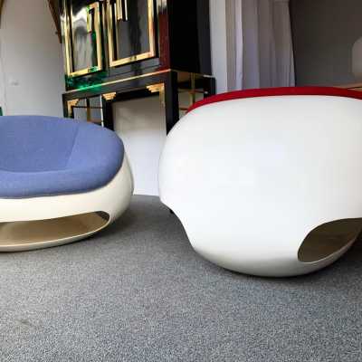 armchairs pod mario sabot pierre cardin fiberglass italy 1970