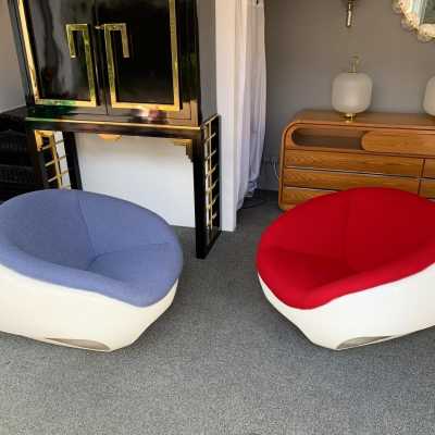 armchairs pod mario sabot pierre cardin fiberglass italy 1970