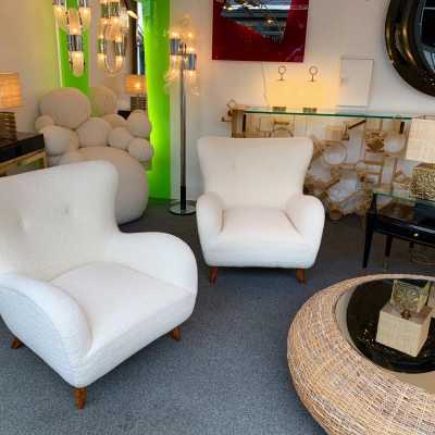 armchairs in curly wood melchiorre bega italy 1950 1960