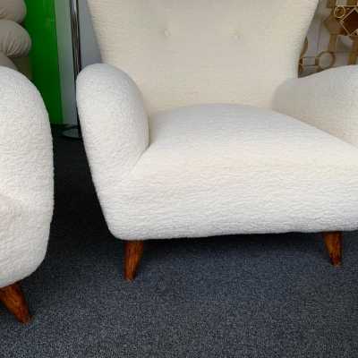 armchairs in curly wood melchiorre bega italy 1950 1960